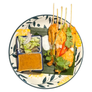 Satay auf Rechteckteller