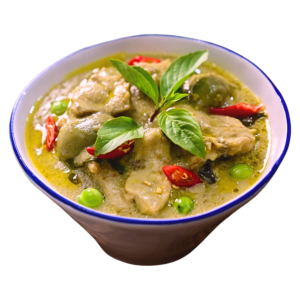 Gäng Kio Waan แกงเขียวหวาน 🌶️ Grünes Curry, Kokosnussmilch, Aubergine, Bambus, Gemüse, Kaffirblätter, Basilikum