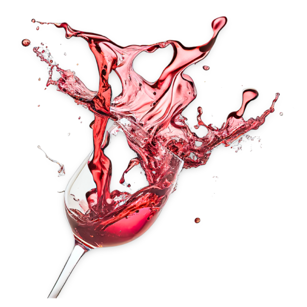 Roséwein im Glas explosionsartig