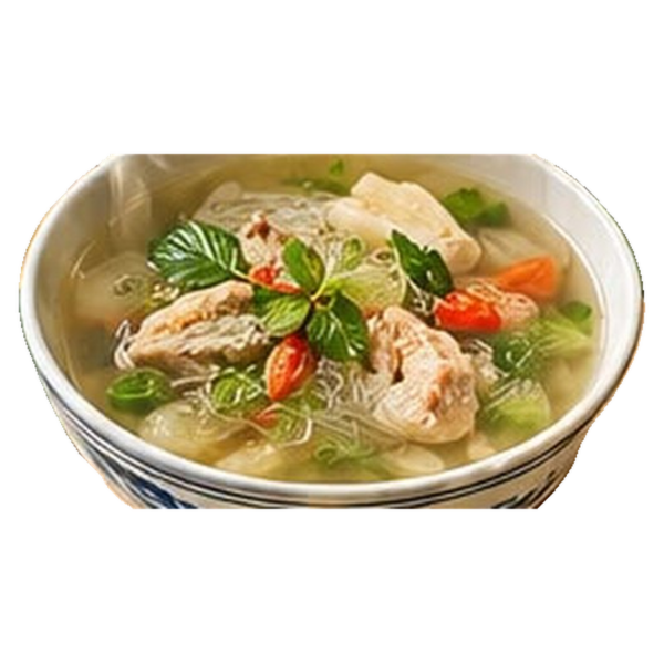 Klare Suppe mit Glasnudeln